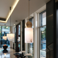 Luminaire suspendu moderne de luxe en marbre blanc pour bar d'hôtel, îlot de cuisine, lustre élégant en cuivre de petite taille