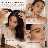 Huile de ricin noire jamaïcaine biologique en gros, sans hexane, huile végétale pour les soins des cheveux, du cuir chevelu et de la peau, huile de ricin noire haïtienne en vrac