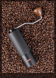 Molinillo de granos de café con logotipo personalizado <span class=keywords><strong>420</strong></span> CNC de acero inoxidable 5 6 7 Core Burr, molinillo de café Manual de espesor de molienda ajustable - Product Image 5