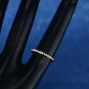 18 K ทองเซอร์โคเนียมออกแบบแหวนทองสำหรับหญิงคู่ทองแหวนผู้หญิง Vermeil 18กะรัตแหวนแต่งงาน
