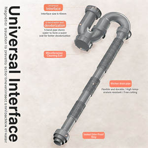 Desagüe de Fregadero de Cocina Moderno de Alta Calidad, de Acero Inoxidable, con Conexión Rápida de Plástico - Product Image 4