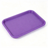 Plateau rectangulaire en plastique multicolore, plateau de service pour la restauration commerciale, la restauration rapide, la cantine, résistant aux chutes, plateau épais