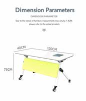 Ensemble table et chaises pliantes pour formation, table de bureau mobile, banc long, design modulaire, bureau multifonctionnel simple pour deux personnes