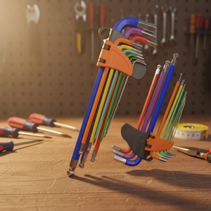 9Pc 1.5mm-10mm Imperial <strong>Torque</strong> Stainless Steel Industrial Grade Color Coded Ball-End Hex Allen <strong>Key</strong> L Wrench <strong>Set</strong> OEM Bicycle - Product Image 6