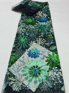 Patrón de planta Colorido Lentejuelas Bordado Vestido de <span class=keywords><strong>mujer</strong></span> <span class=keywords><strong>Chaleco</strong></span> Disfraces de rendimiento Tela de lentejuelas Encaje - Product Image 5