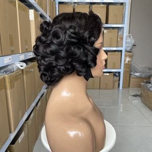 Peluca de Cabello Humano <span class=keywords><strong>Brasileño</strong></span> Pixie 4x4, Cabello Corto, Suave y Esponjoso, Rizado Romántico, Diseñada para Resaltar el Encanto de la Mujer sin Esfuerzo - Product Image 3