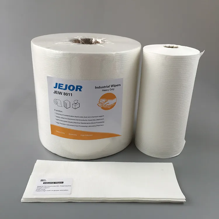 Toalhetes secos não tecidos resistentes, rolo de limpeza jumbo grande, limpador de papel para sala de limpeza
