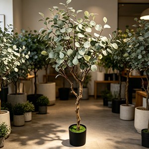 Charming faux eucalyptus garland with bendable stems for DIY wreath & home decor - Product Image 3