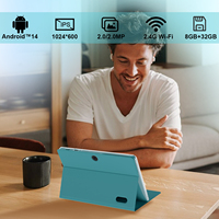 Tableta Portátil de 7 Pulgadas con Android 14 Educativo, 8 GB de RAM, 32 GB de ROM, 3000 mAh, Funda de Cuero
