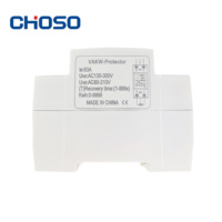 Protecteur multifonction WiFi 63A pour tension, courant et kWh, protection contre les surtensions, les sous-tensions et les surcharges pour boîtier de distribution domestique