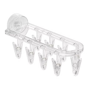 ที่แขวนในห้องน้ำแบบพับได้พร้อมคลิปดูดอเนกประสงค์สำหรับใช้ในครัวเรือนเครื่องเป่าเสื้อผ้าที่แขวนพลาสติกสำหรับแขวนถุงเท้า - Product Image 5