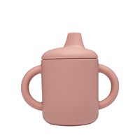 Gobelet d'apprentissage en silicone à bec de canard de 4 oz, gobelet à boire pour bébé, résistant aux fuites, bouteille d'eau pour tout-petits avec poignée pour la maison et les voyages