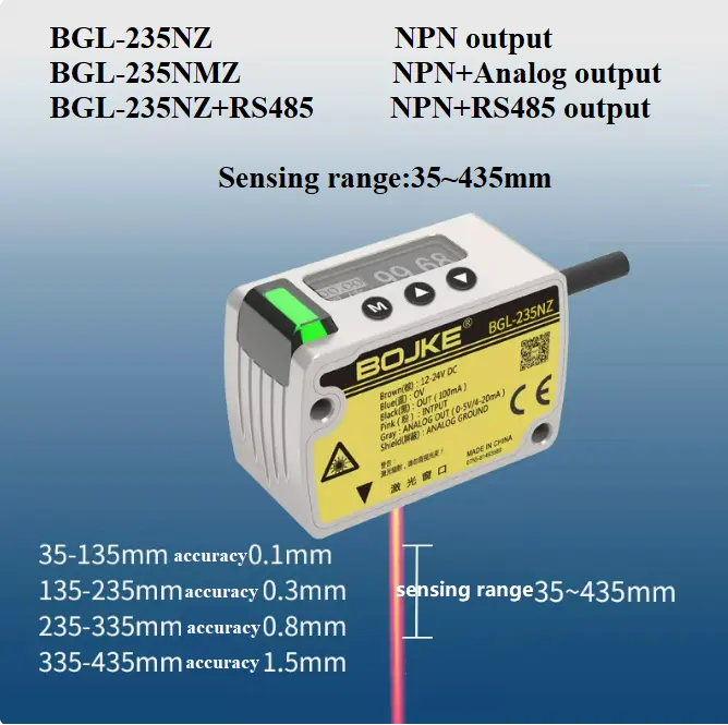 Sensor jarak laser, untuk mengukur jarak pergeseran sensor jarak laser dengan jarak jauh