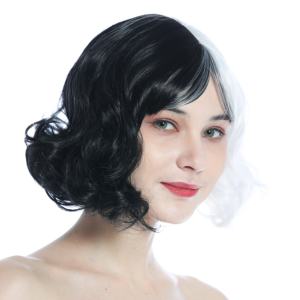 <span class=keywords><strong>Cruella</strong></span> De Vil Película Pelucas sintéticas en blanco y negro <span class=keywords><strong>Cruella</strong></span> Cos Play Pelucas - Product Image 4