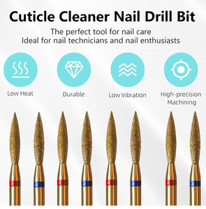 Mèches à ongles coniques pour le nettoyage des cuticules, tête de vernis à ongles en titane diamant russe, accessoires de nettoyage des ongles, peau morte, vente en gros - Product Image 2