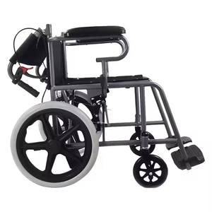 Silla de ruedas manual plegable de gran oferta con función reclinable portátil de respaldo alto para fisioterapia - Product Image 6