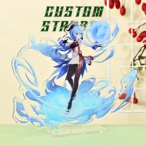 Özel baskılı karikatür Anime figürü ekran standı gökkuşağı holografik şeffaf akrilik Standee Anime ekran özel