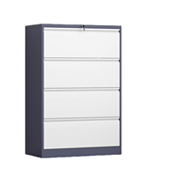 Armoire de rangement métallique de bureau avec serrure à clé, 4 tiroirs, moderne, réglable, pour atelier