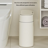 Poubelle Intelligente à Capteur pour Salle de Bain, Couvercle Automatique, Adaptation Électrique aux Sacs, Version Rechargeable pour Espaces Étroits