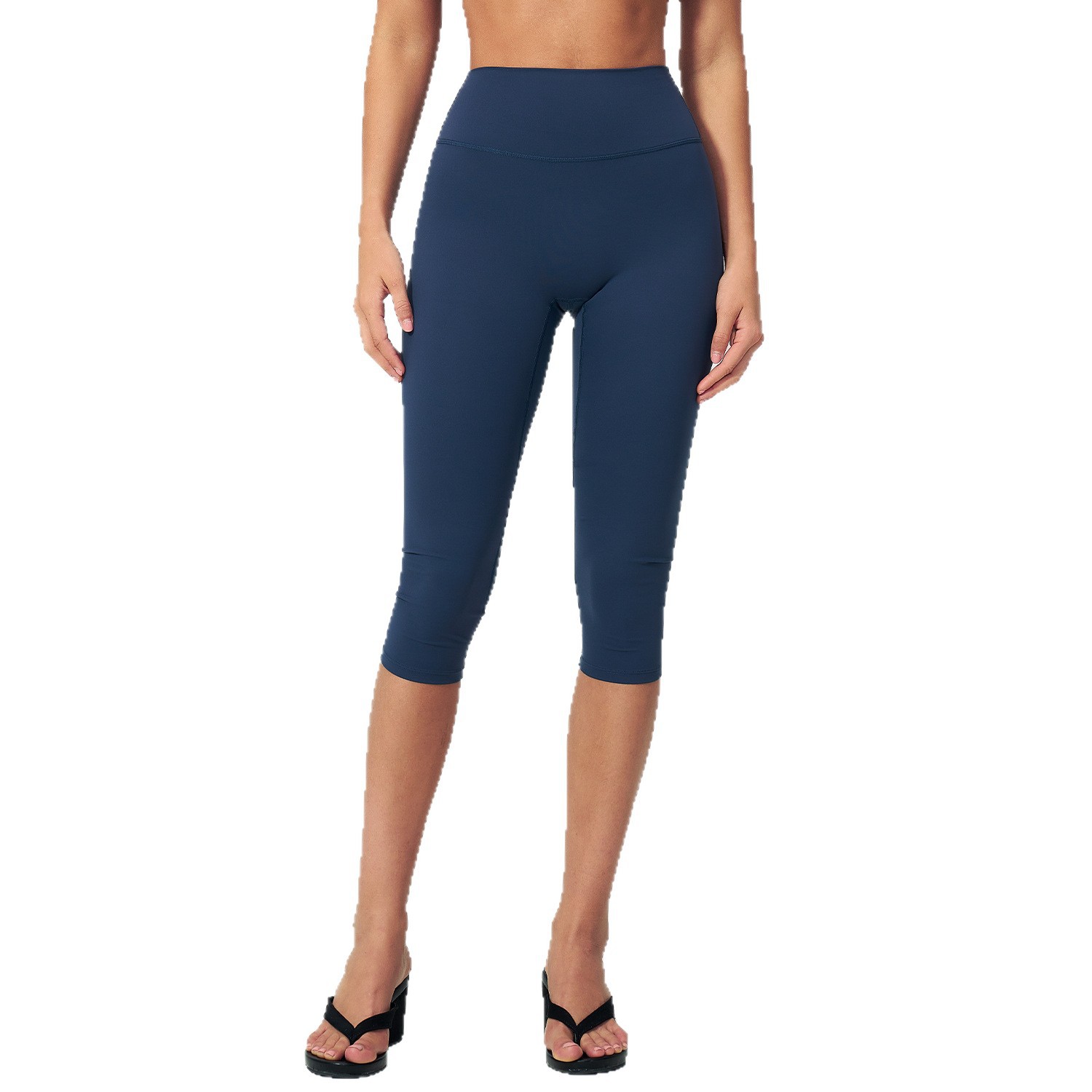 Women's High-Waisted Slimming Yoga Capri Pants Solid Nylon/Cotton Full Length Sports Running Outdoor Fitness