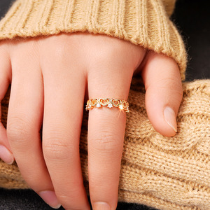 Anello con Design a Forma di Cuore, Stile Semplice, Anello da Dito per Donne - Product Image 2