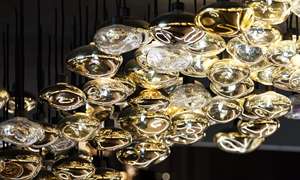 <span class=keywords><strong>Luminaire</strong></span> suspendu de luxe avec sphères d'or et de <span class=keywords><strong>verre</strong></span> <span class=keywords><strong>Luminaire</strong></span> de décoration d'art moderniste pour grands halls d'hôtel - Product Image 4