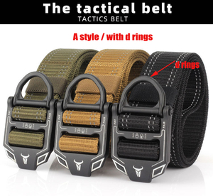 ファッションジーンズベルト男性機器用戦術デザイナーベルト耐久合金バックル厚いキャンバスオーバーオールズボンベルト - Product Image 2