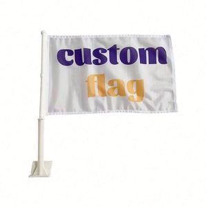 Bandera Publicitaria Rectangular de Color, Promocional de Fábrica, 100% Poliéster, 30x45cm, Bandera para Auto con Logotipo Personalizado y Asta de Plástico - Product Image 3