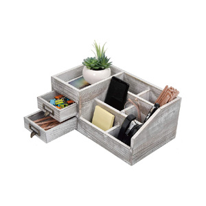 Organisateur de bureau en bois à 2 niveaux avec tiroirs, idéal pour le rangement et la présentation de bijoux - Product Image 6