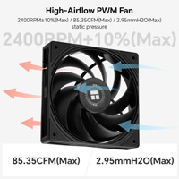 Pure Black Edition 4 tuyaux de chauffage en cuivre 85.35CFM ventilateur PWM Thermalright AX 120-A refroidisseur d'air Cpu foncé