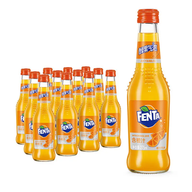Nuova Coca bibite bottiglia di vetro 275ML Fantaa bevande gassate sapore di arancia bevanda frizzante