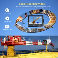 Caméra de grue sans fil avec moniteur DVR 7 pouces, zoom 30X, amplification, affichage AHD Wifi pour grue à tour, caravane et engins de chantier
