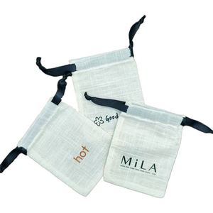 Bolsa de Algodón Slub al por Mayor, 13x18cm, Bolsa de Algodón Puro Resistente, Personalizable con Logotipo, Bolsa Antipolvo para Joyería, Collares y Pendientes - Product Image 4
