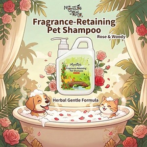 MORETIPS Shampoing pour animaux de compagnie hydratant, réparateur et nourrissant, parfum boisé de rose, 2L, désodorisant, pH doux pour chiens - Product Image 2