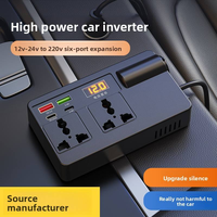 Chargeur Voiture Universel Haute Puissance 12V 24V 220V Convertisseur Automobile Alimentation Écran Numérique pour Téléphone Portable Ordinateur Portable Compatible PD