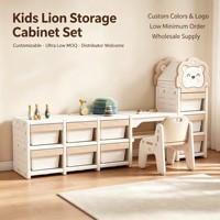 Ensemble de rangement pour jouets d'enfants, table d'étude, chaise, grande capacité, organisateur en plastique pour enfants, unité de rangement anti-poussière avec tiroirs