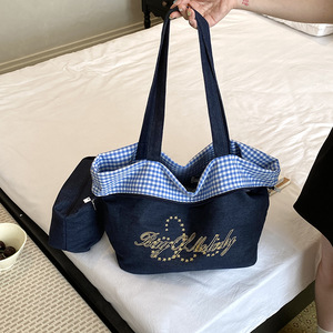 Bolso de Hombro de Mezclilla Vintage Casual y Elegante de Han Faner para Chicas, de Doble Cara, para Viajes, Estudiantes Universitarias, Estilo Artístico Coreano - Product Image 6