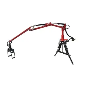 Forest log crane with grapple and clamp 360 degree