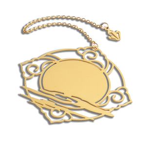 Marcapáginas de Metal con Logotipo Personalizado, Cuadrado, Hueco, con Símbolo Dorado y Colgante - Product Image 6