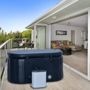Nouveau personnalisé ovale Dropstitch bain à remous <span class=keywords><strong>gonflable</strong></span> Grain de bois bain de glace <span class=keywords><strong>Spa</strong></span> piscine pour 6 8 personnes - Product Image 1