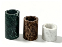 Porte-bougie en marbre naturel, bougeoir en marbre blanc, vert et marron, disponible en version simple et en ensemble pour la décoration de table, de la maison et des hôtels