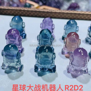 คริสตัลรูปดรอยด์ธรรมชาติขนาด2ซม. <span class=keywords><strong>R2D2</strong></span>คริสตัลรูปผลึกฟลูออไรต์สีรุ้ง - Product Image 1