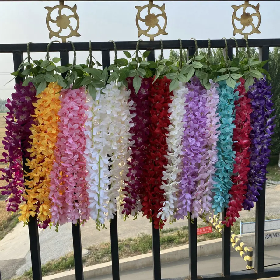 35.4 inch artificial hanging hydrangea wisteria flowers for wedding event decoration