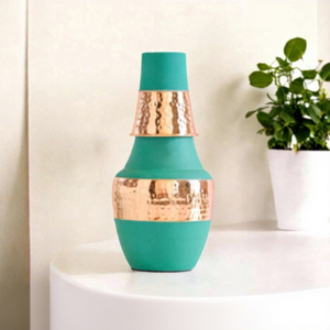 Mart Pure Copper Water <b>Bottle</b> Green Matte Finish Premium <b>Drinking</b> <b>Bottle</b> for Healthy Hydration and Daily Use - Product Image 5