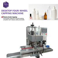 Máquina Tapadora de Escritorio de Cuatro Ruedas de Alta Precisión con 4 Estaciones y Control de Pantalla Táctil Semiautomático para Botellas de Plástico (Oferta)