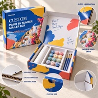Boîte d'expédition personnalisée pour peinture par numéros, emballage imprimé coloré, carton cadeau