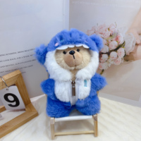 Accessoires vestimentaires pour poupées en peluche, ensemble requin bleu foncé avec fermeture éclair, personnalisé selon les photos et les échantillons