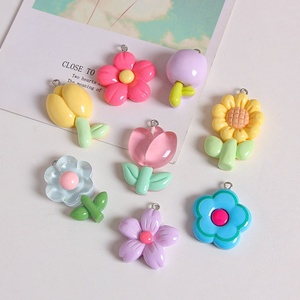 Hete Aanbiedingen Zonnebloemen Tulpen Bloemen DIY Hars Ambachten Modieuze Hars Sticker Telefoonhoesje Charms voor Decoratie - Product Image 5