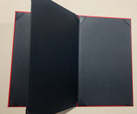 Couverture plate pour menu de restaurant rouge 8,5x14 en cuir PU double panneau - Lot de 20 modèle livre Yimi-3P 8514 Yimi