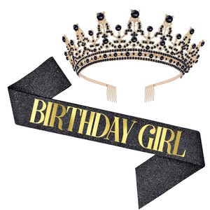 <strong>Birthday</strong> Tiara <strong>and</strong> <strong>Crown</strong> for Women <strong>Birthday</strong> <strong>Sash</strong> for Girls <strong>Birthday</strong> Decorations Set Rhinestone Headband Crystal Hair Accessories - Product Image 6